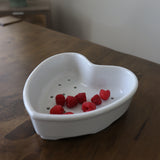 Charming Heart-Shaped Berry Strainer – White Porcelain