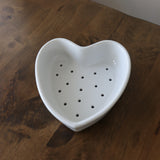Charming Heart-Shaped Berry Strainer – White Porcelain